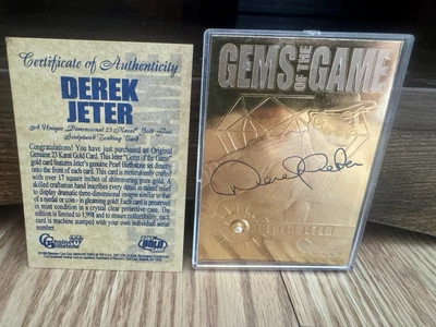 Derek Jeter 1998 Bleachers 23 KT Gold Gems of the Game w/ C.O.A. (NM) 0202/1998 - Image 1 of 3