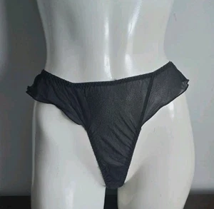 Vintage Victoria's Secret chiffon 100% seta hi cut mutandine perizoma arricciato perizoma! M - Foto 1 di 5