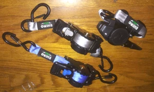 (QTY 3) Rhino USA Ratschengurte S-Haken Schwerlast zum Abschleppen - Bild 1 von 3