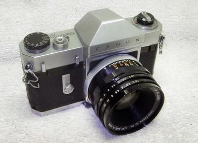 Cuerpo de cámara fotográfica Canonflex RP 35 mm SLR Early CANON con lente R súper canomática de 50 mm Foto 1 de 4