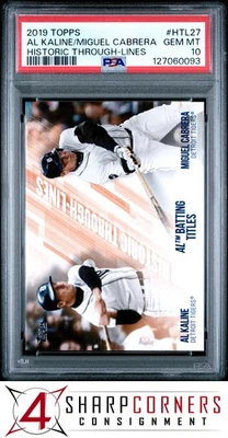 2019 TOPPS HISTORIC THROUGH-LINES #HTL27 AL KALINE-MIGUEL CABRERA POP 1 PSA 10 - Image 1 of 3