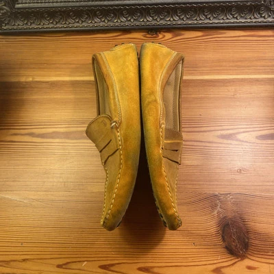 Современные мужские замшевые туфли для вождения Gommino горчица размер 10 - Изображение 1 из 4