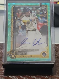2025 Topps Chrome - Rookie Autographs Isaac Collins #RA-IC Aqua Refractor /199 - Picture 1 of 2