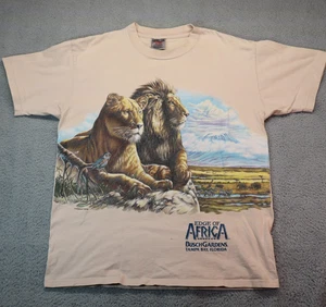 Camisa Busch Gardens Para Hombre Grande Beige Leones Borde de África Tampa FL Maniere - Imagen 1 de 8