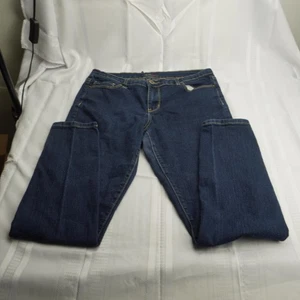 Red Blue Denim Jeans Womens 11 Blue Carpenter Utility Stretch Straight Leg P5600 - Picture 1 of 6