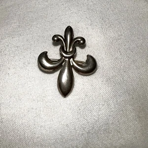 Vintage FLEUR DE LIS Sterling Silber Brosche PIN mit Taschenuhr Halter Clip ** - Bild 1 von 10