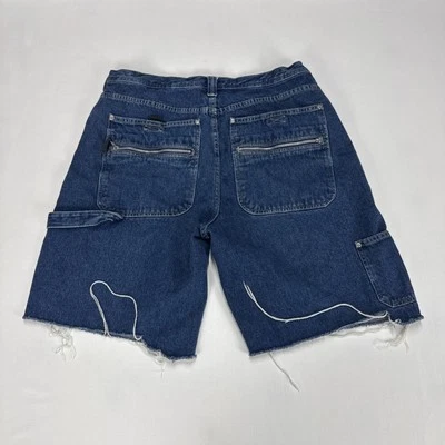 Pantalones Cortos de Carpintero Denim Y2K SIN LÍMITES Para Hombres W38 Azul Calce Relajado con Cinturón Foto 1 de 4