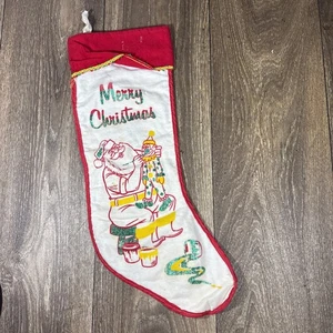 Medias de tela vintage hechas a mano de Navidad - Imagen 1 de 9