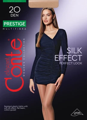 Meia-calça feminina Conte Prestige 20 Den - clássica transparente até a cintura (8С-43СП) - Imagem 1 de 4