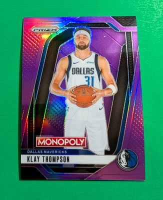 Klay Thompson 2024-25 Monopoly #51 púrpura Prizm SP 85/91 Foto 1 de 2