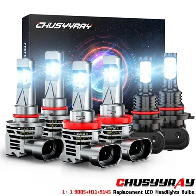 For Ford Lobo 2015-2019 6x LED Headlight Hi/Lo + Fog Light Bulbs Combo Kit 6000K - Image 1 of 4