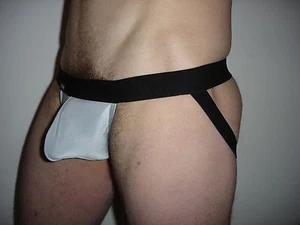 Promo Jock Strap Bag Silbergrau NEOFAN Gr. L Ref B03 sexy tiefe Tasche - Bild 1 von 7