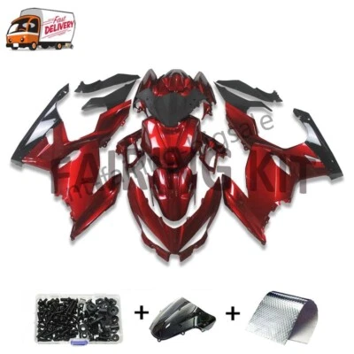 Carenado completo ABS rojo inyección FSM ajuste Kawasaki Ninja 2018-2023 EX400 e088 Foto 1 de 4