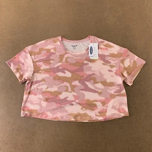 Old Navy Active Girls Size XXL 18 Pink Camo Breathe ON Cropped T-Shirt NWT - Picture 1 of 9