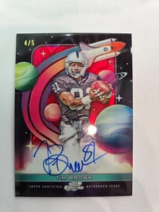 2025 TOPPS CHROME FOOTBALL TIM BROWN FIRST FLIGHT AUTOGRAPH CARD #4/5 BLACK RARE - Picture 1 of 4