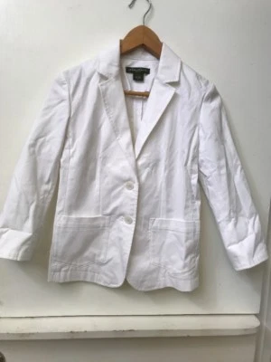 Chaqueta Blazer EDDIE BAUER Talla 2 Mujer Blanca 2 Botones Manga Larga Foto 1 de 3