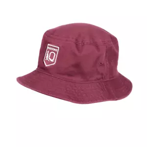 552399 QUEENSLAND QLD MAROONS NRL STATE OF ORIGIN ADULTS UNISEX TWILL BUCKET HAT - Picture 1 of 2