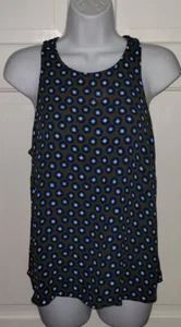 JCREW army Green Purple Turquoise Polka-dot Racerback Tank Tunic Top 12 - Picture 1 of 6