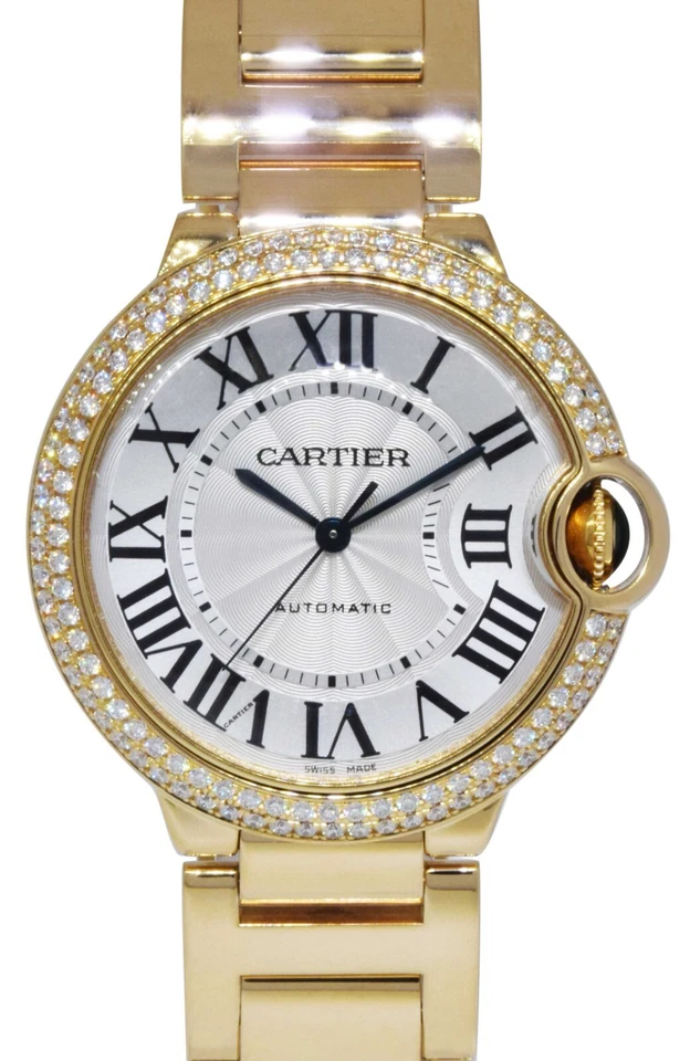 Cartier Ballon Bleu 36mm 18k Yellow Gold Diamond Bezel Watch +Box WE9004Z3 3002 - Image 1 of 4