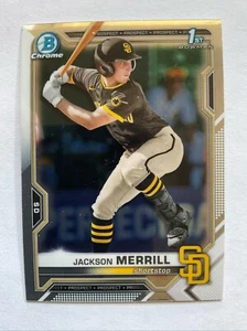 2021 Bowman Chrome Draft JACKSON MERRILL 1st Bowman RC San Diego PADRES #BDC-119 - Picture 1 of 2