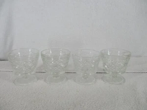 Hazel Atlas Sherbet Glasses Big Top Peanut Butter Etched Clear Glass 4 pcs - Picture 1 of 12