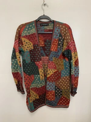 PERUVIAN CONNECTION KAFFE FASSETT MOSAICO PATCHWORK CARDIGAN S/M - Image 1 of 3