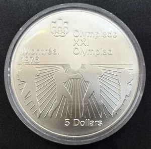 1976 Canada RCM 5 Dollar Silver Coin 1976 Montreal Olympic Games Olympic Boxing - Picture 1 of 2