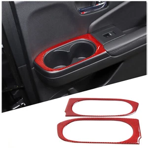 Red Carbon Fiber Rear Cup Holder Panel Sticker Trim For Honda Pilot 2015-2019 - Imagen 1 de 12