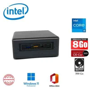 Ordinateur Intel NUC I5 7th gen 8 Go NVMe 120Go HDD 500Go W11 Pro & Office 2025 - Photo 1/2