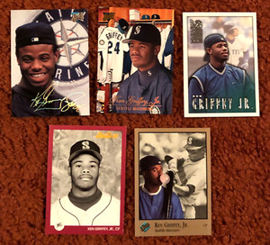 Donruss Studio Ken Griffey Jr. 5 Card Lot No Doubles Various Years
