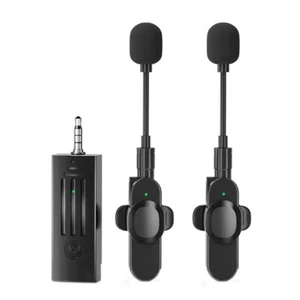 Micrófono de solapa de solapa inalámbrico de 3,5 mm para cámara réflex digital PC computadora portátil grabación - Imagen 1 de 18