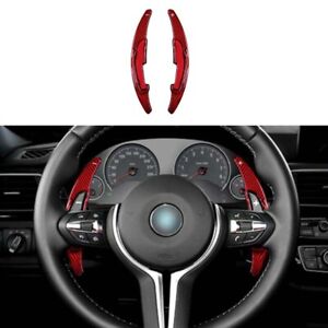 Red Dry Carbon Fiber Shift Paddles Fit For BMW M3 M4 Steering Wheel 2015-2020