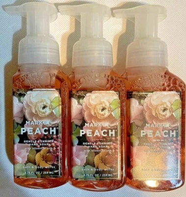3 jabones de manos espumantes suaves Bath & Body Works MARKET MELOCOTÓN 8,75 FL OZ Foto 1 de 2