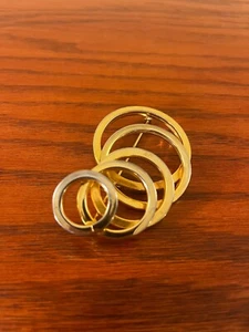 Vintage Signed Vendome Gold Tone Modern Rings Abstract Brooch Pin Rare USA - Picture 1 of 4