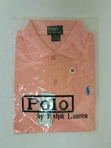 Vintage 80s Polo by Ralph Lauren Short Sleeve Polo Shirt Green Label Pink Shirt - Picture 1 of 6