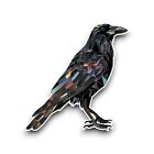 Czarna wrona kruk ptak witraż efekt mozaiki naklejka winylowa naklejka 100x96mm