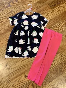RUFFLE GIRL 2 Piece Leggings Set Halloween/ Cute Ghost Sz 8 - Picture 1 of 3