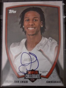 2013 Topps NFLPA Collegiate Bowl Julius-John Swain autógrafo automático novato radiocontrol - Imagen 1 de 1