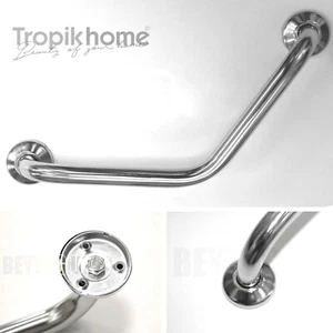 135° Chrome Angled Shower Bath Grab Bar Rail Bathroom Support 200 x 200 mm, Ø 22 - Picture 1 of 12