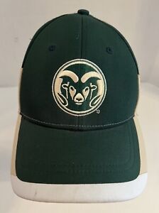 Colorado State Rams Hat Strap Back Green Beige Embroidered Logo Stretch 