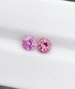 PAR 5mm 2 piezas EXCELENTE COLOR Rosa Turmalina 100% Natural Piedras Preciosas Sueltas - Imagen 1 de 3