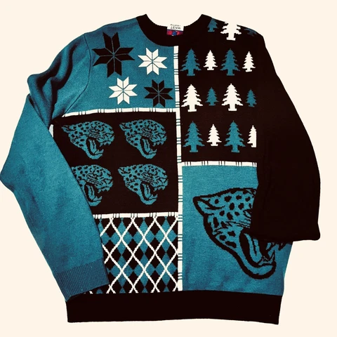 FOCO NFL Men's Jacksonville Jaguars Ugly Christmas Sweater Sz Large Cover