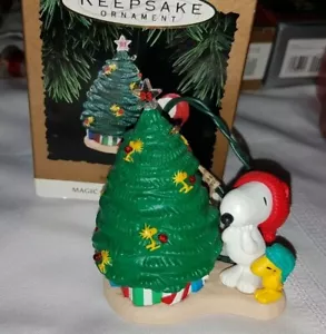 Decorazione albero di Natale Hallmark Peanuts Snoopy Woodstock luci lampeggianti 1993 - Foto 1 di 3