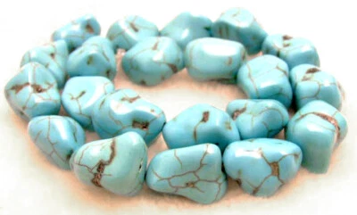 Cuentas sueltas BARROCAS azul claro turquesa 10-15 mm para hacer joyas hebras 15" Foto 1 de 2