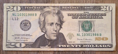 20 dollar bill birthday note October 30, 1988 serial number 10301988 - Image 1 of 3