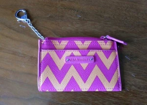 Hermoso bolso de monedas de cuero Vera Bradley en naranja y rosa ¡NUEVO SIN ETIQUETAS MOD! - Imagen 1 de 12