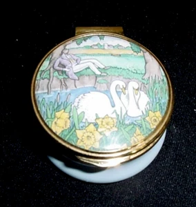 Franklin neuwertig englische Emaille Schmuck Box-Poesie der Liebe - hat kleinen Basis Chip - Bild 1 von 4