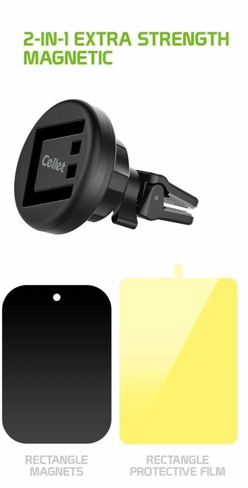 Adjustable Car Air Vent Cell Phone Holder Mount Universal Magnetic Cradle - Image 1 of 2