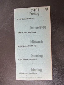 Original DDR Essenmarken VEB Rema Stollberg unbenutzt - Bild 1 von 1