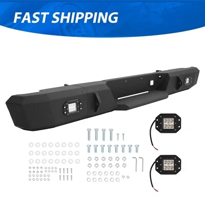 For Chevy Silverado 1500 1999-2006 New Steel Rear Bumper  w/ LED Lights Assembly - Image 1 of 4
